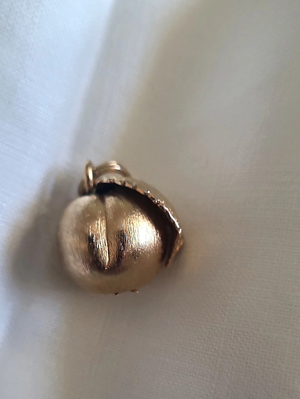 Gold-Tone Peach/apple?  Pendant. No Chain.